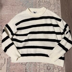 AE Striped Black and White Sweater